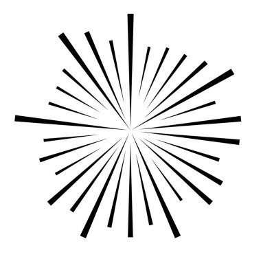 Patlama için çizgiler, çizgiler soyut element, vektör illüstrasyon şablonu