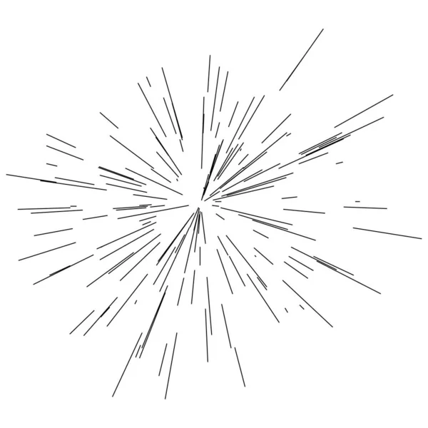 Lignes Rayonnantes Rayures Élément Abstrait Pour Explosion Modèle Illustration Vectorielle — Image vectorielle