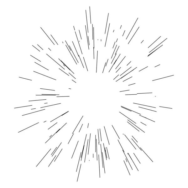 Lignes Rayonnantes Rayures Élément Abstrait Pour Explosion Modèle Illustration Vectorielle — Image vectorielle