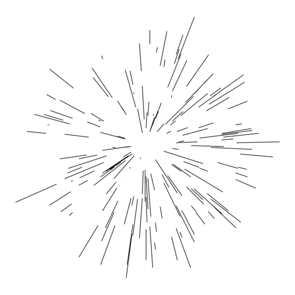 Lignes Rayonnantes Rayures Élément Abstrait Pour Explosion Modèle Illustration Vectorielle — Image vectorielle