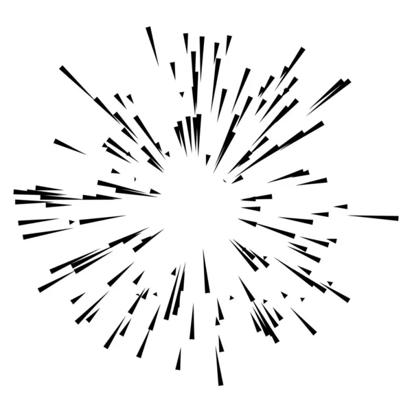 Lignes Rayonnantes Rayures Élément Abstrait Pour Explosion Modèle Illustration Vectorielle — Image vectorielle