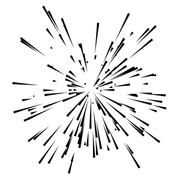 Líneas Radiantes Rayas Elemento Abstracto Para Explosión Plantilla Ilustración Vectorial — Vector de stock