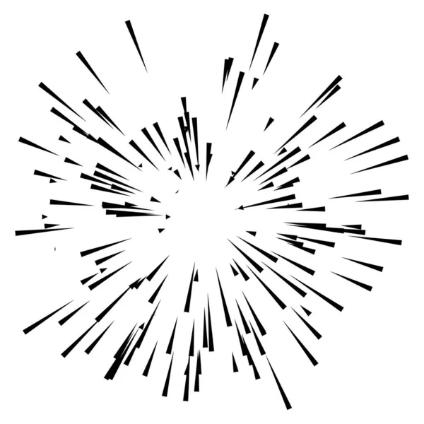 Strålande Linjer Ränder Abstrakt Element För Explosion Vektor Illustration Mall — Stock vektor