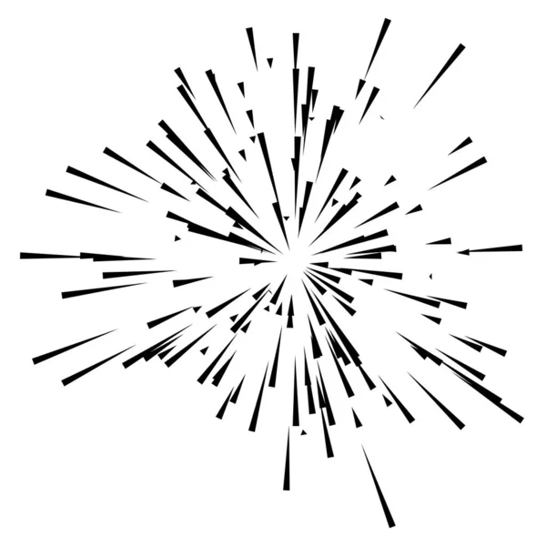 Lignes Rayonnantes Rayures Élément Abstrait Pour Explosion Modèle Illustration Vectorielle — Image vectorielle