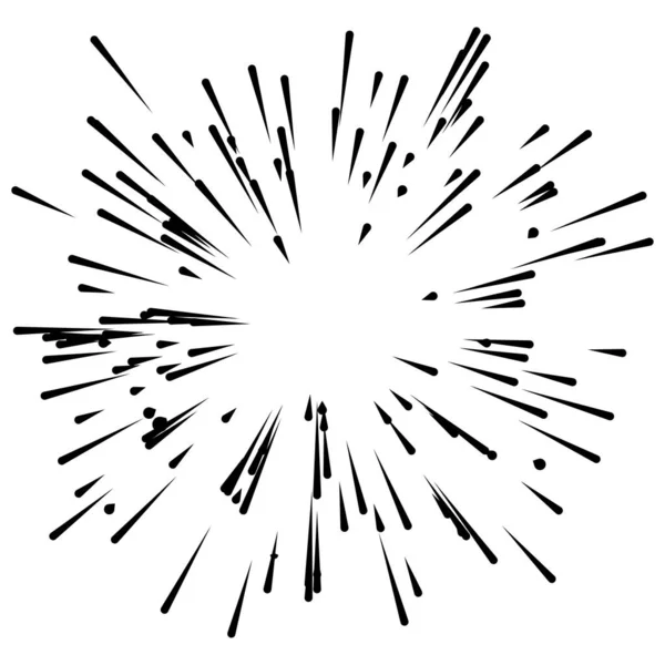 Lignes Rayonnantes Rayures Élément Abstrait Pour Explosion Modèle Illustration Vectorielle — Image vectorielle