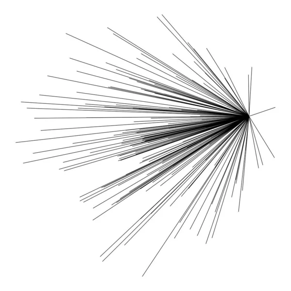 辐射线 爆炸用条纹抽象元素 矢量图解模板 — 图库矢量图片