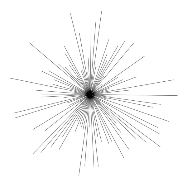 Strålande Linjer Ränder Abstrakt Element För Explosion Vektor Illustration Mall — Stock vektor