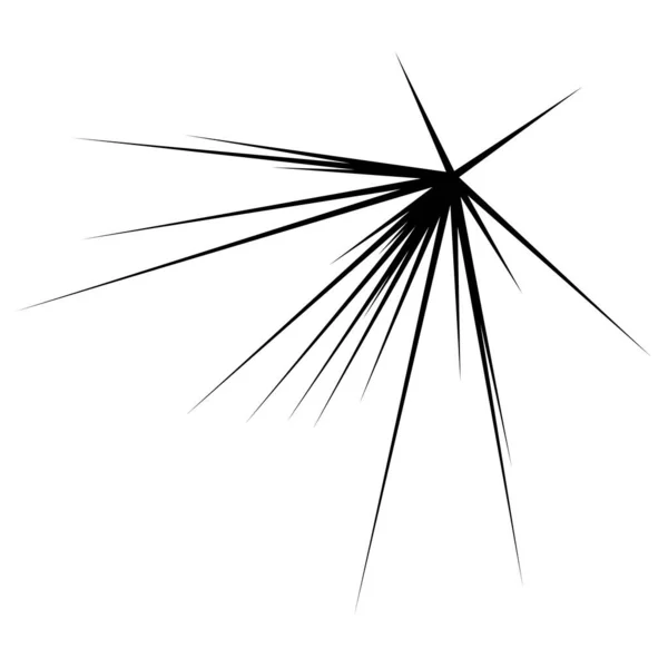 Lignes Rayonnantes Rayures Élément Abstrait Pour Explosion Modèle Illustration Vectorielle — Image vectorielle