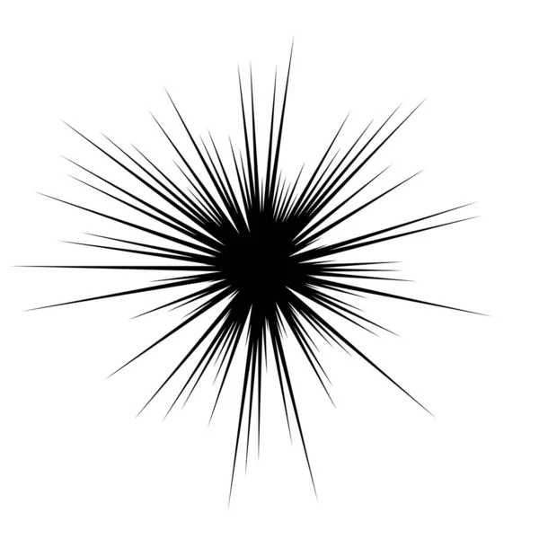 Lignes Rayonnantes Rayures Élément Abstrait Pour Explosion Modèle Illustration Vectorielle — Image vectorielle