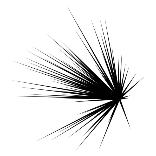 Lignes Rayonnantes Rayures Élément Abstrait Pour Explosion Modèle Illustration Vectorielle — Image vectorielle