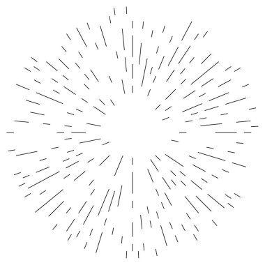 Patlama için çizgiler, çizgiler soyut element, vektör illüstrasyon şablonu