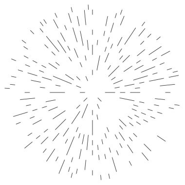 Patlama için çizgiler, çizgiler soyut element, vektör illüstrasyon şablonu