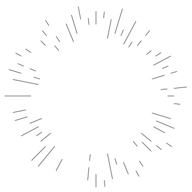 Patlama için çizgiler, çizgiler soyut element, vektör illüstrasyon şablonu