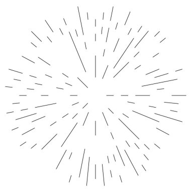 Patlama için çizgiler, çizgiler soyut element, vektör illüstrasyon şablonu