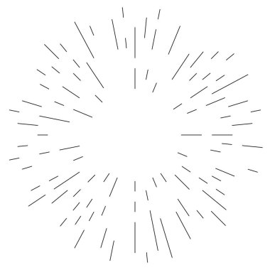 Patlama için çizgiler, çizgiler soyut element, vektör illüstrasyon şablonu