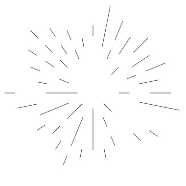 Patlama için çizgiler, çizgiler soyut element, vektör illüstrasyon şablonu