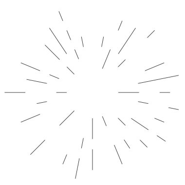 Patlama için çizgiler, çizgiler soyut element, vektör illüstrasyon şablonu