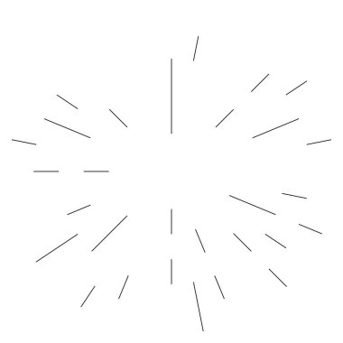 Patlama için çizgiler, çizgiler soyut element, vektör illüstrasyon şablonu