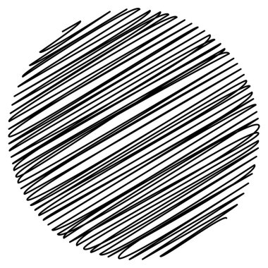 Çiziklerle çember, vektör grafik şablonu