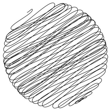Çiziklerle çember, vektör grafik şablonu