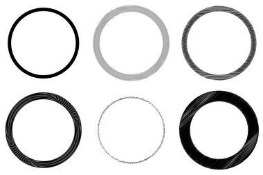 Skeç, karalama ve karalama çemberi (ler). El çizimi dairesel öge