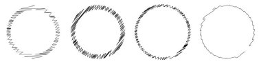 Skeç, karalama ve karalama çemberi (ler). El çizimi dairesel öge