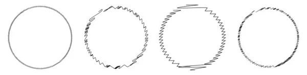 Cerchio Schizzinoso Scarabocchio Scarabocchio Elemento Circolare Disegnato Mano — Vettoriale Stock
