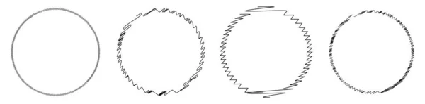 Skicák Čmáranice Čmáranice Kruh Kruhy Ručně Kreslený Kruhový Prvek — Stockový vektor