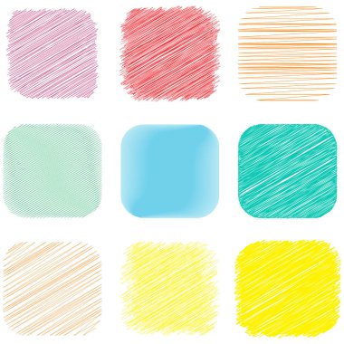 Yuvarlak kare, kabataslak, karalama efekti dokusu