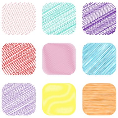 Yuvarlak kare, kabataslak, karalama efekti dokusu