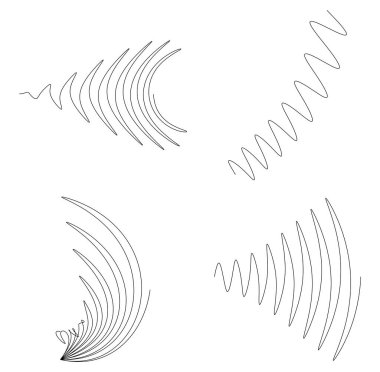Dalgalı, dalgalı çizgiler soyut tasarım öğesi. Günahkar, dalgalı, dalgalı, titrek çizgiler