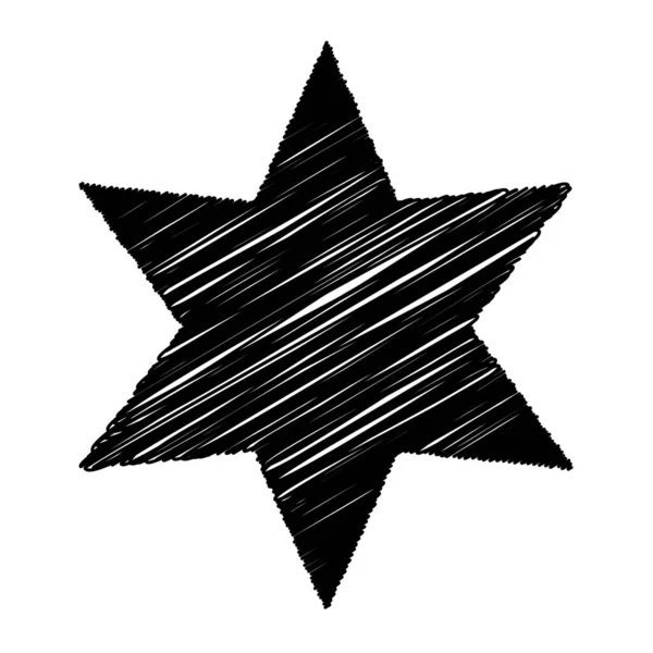 Hvězda Čmáranicemi Náčrtky Čmáranice Efekt Vzor — Stockový vektor