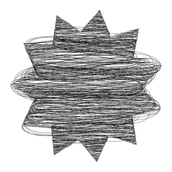 Αστέρι Wiith Scribble Σκιτσάρει Doodle Μοτίβο Αποτέλεσμα — Διανυσματικό Αρχείο