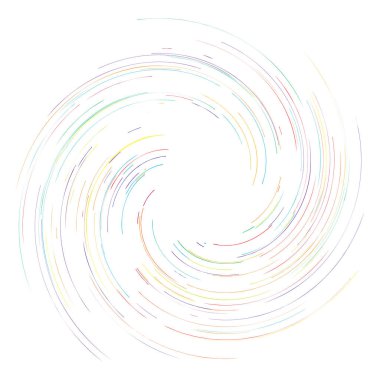 Spiral, girdap, dönme tasarım elementi. Radyasyon çizgileri dönüyor