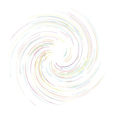 Spiral tasarım elemanı. Dönen radyal çizgiler vektör çizimi