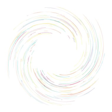 Spiral tasarım elemanı. Dönen radyal çizgiler vektör çizimi