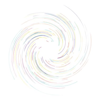 Spiral tasarım elemanı. Dönen radyal çizgiler vektör çizimi