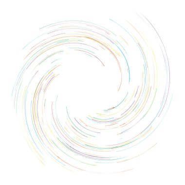 Spiral tasarım elemanı. Dönen radyal çizgiler vektör çizimi