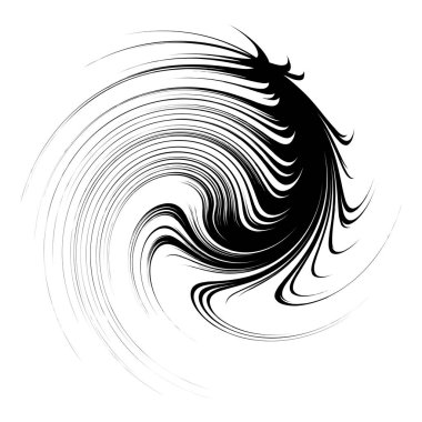Spiral tasarım elemanı. Dönen radyal çizgiler vektör çizimi