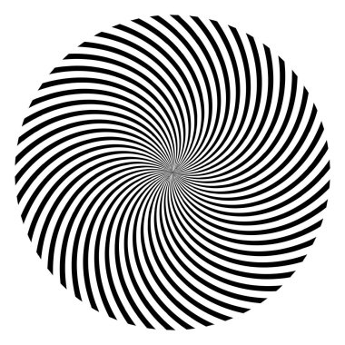 Spiral tasarım elemanı. Dönen radyal çizgiler vektör çizimi