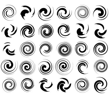 Spiral, volta, sarmal soyut vektör çizim elementi. Girdap, girdap, girdap elemanı Stok vektör çizimi