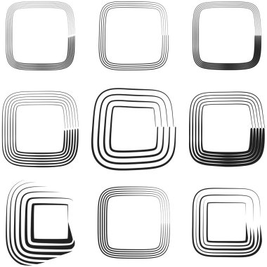 Soyut kareler grafikler. Vektör karesi ögesi ayarlandı