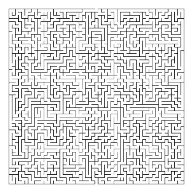 Maze, labyrinth puzzle game. Riddle, brain-teaser game concept (solvable) clipart