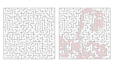 Labirent, labirent bulmaca oyunu. Bilmece, zeka oyunu konsepti (çözülebilir)