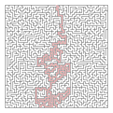 Labirent, labirent bulmaca oyunu. Bilmece, zeka oyunu konsepti (çözülebilir)