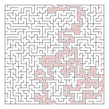 Labirent, labirent bulmaca oyunu. Bilmece, zeka oyunu konsepti (çözülebilir)