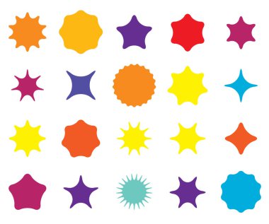 Yıldız, yıldız patlaması, güneş patlaması grafiği. simge serisi, Stock vektör illüstrasyonu