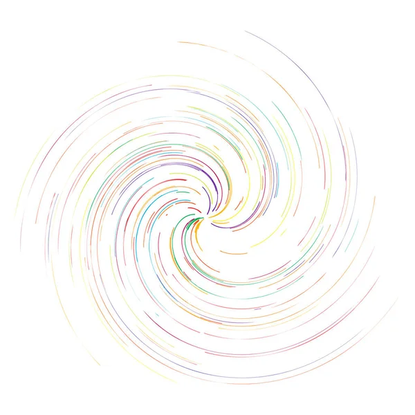 Élément Conception Spirale Illustration Vectorielle Lignes Radiales Tournantes — Image vectorielle