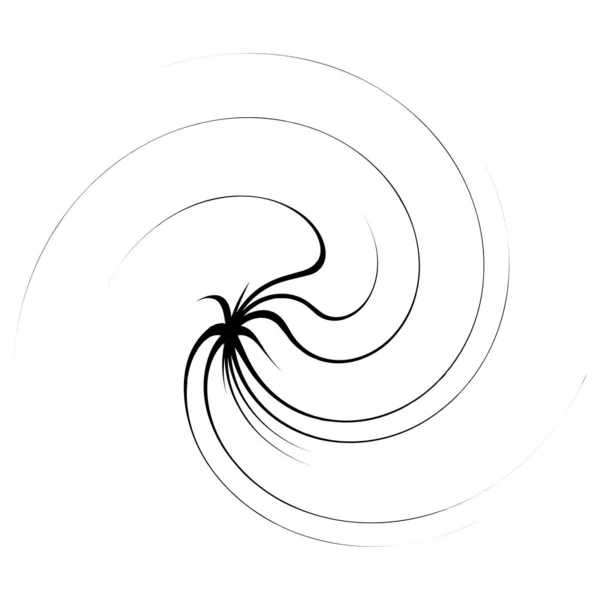 Élément Conception Spirale Illustration Vectorielle Lignes Radiales Tournantes — Image vectorielle