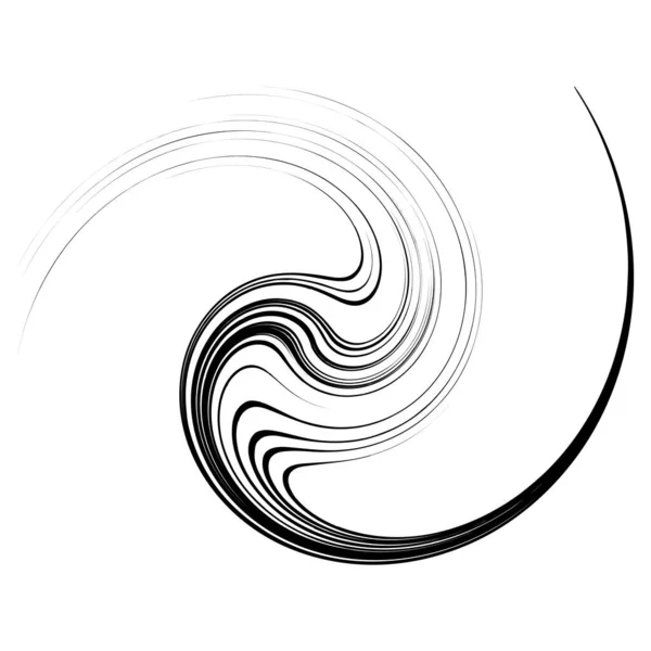 Elemento Design Espiral Rotativa Radial Linhas Vetor Ilustração — Vetor de Stock